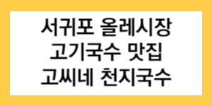 서귀포-올레시장-고기국수-맛집-고씨네-천지국수-글자가-들어간-썸네일