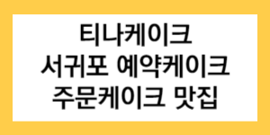 티나케이크 서귀포 예약케이크 주문케이크 맛집 글자가 들어간 썸네일