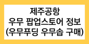 제주공항 우무 팝업스토어 정보(우무푸딩 우무솝 구매) 글자가 들어간 썸네일